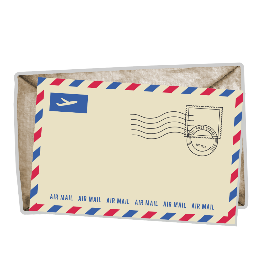 vintage styled post-marked envelope